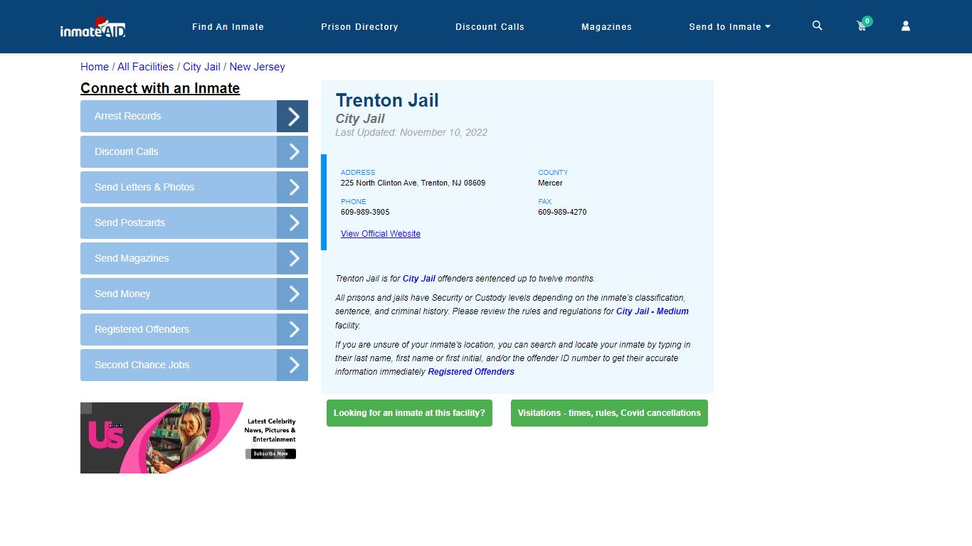Trenton Jail | Inmate Locator