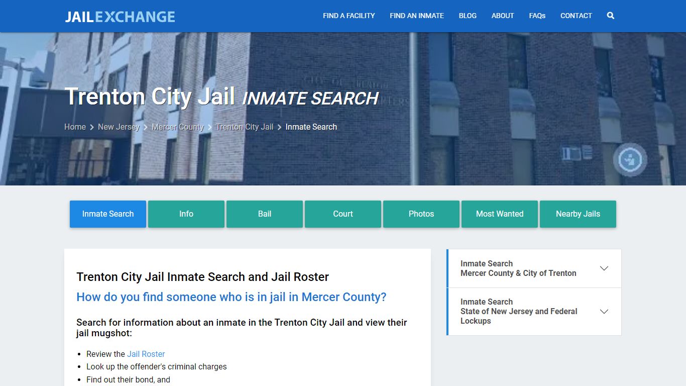 Inmate Search: Roster & Mugshots - Trenton City Jail, NJ - Jail Exchange